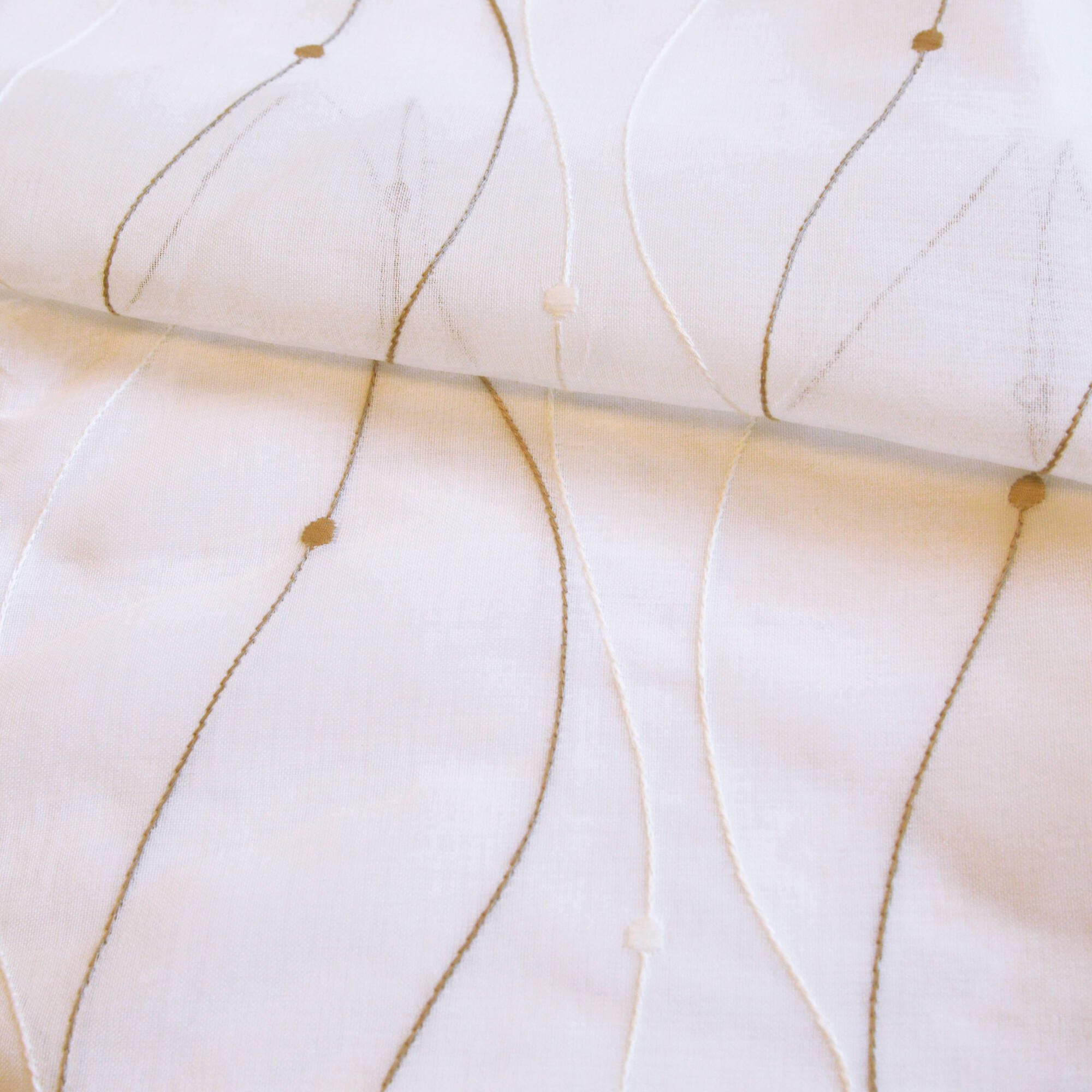 Vitrage voile brodé serpentins - la paire
