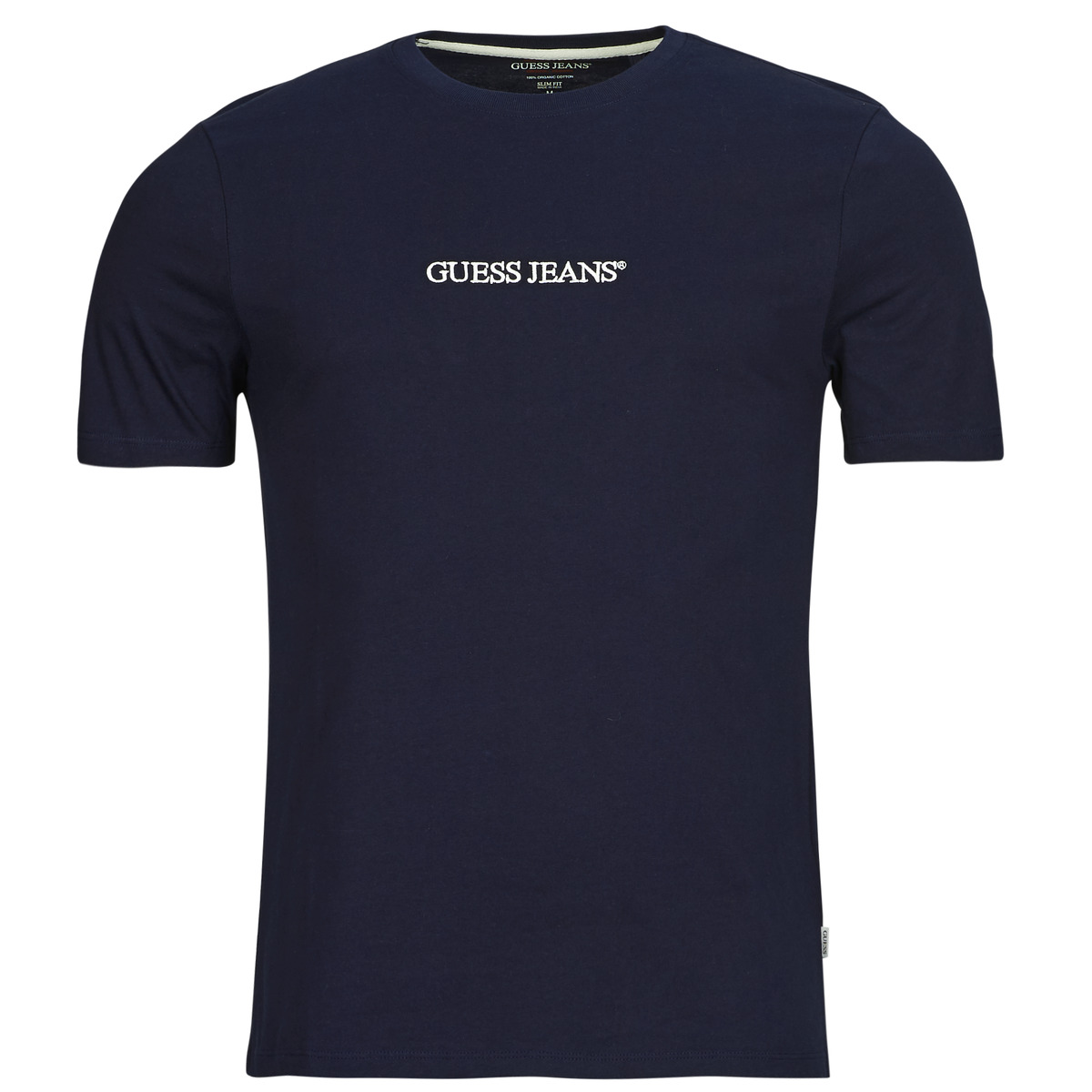 Guess - SS CN SLIM LOGO EMBRO TEE - Marine