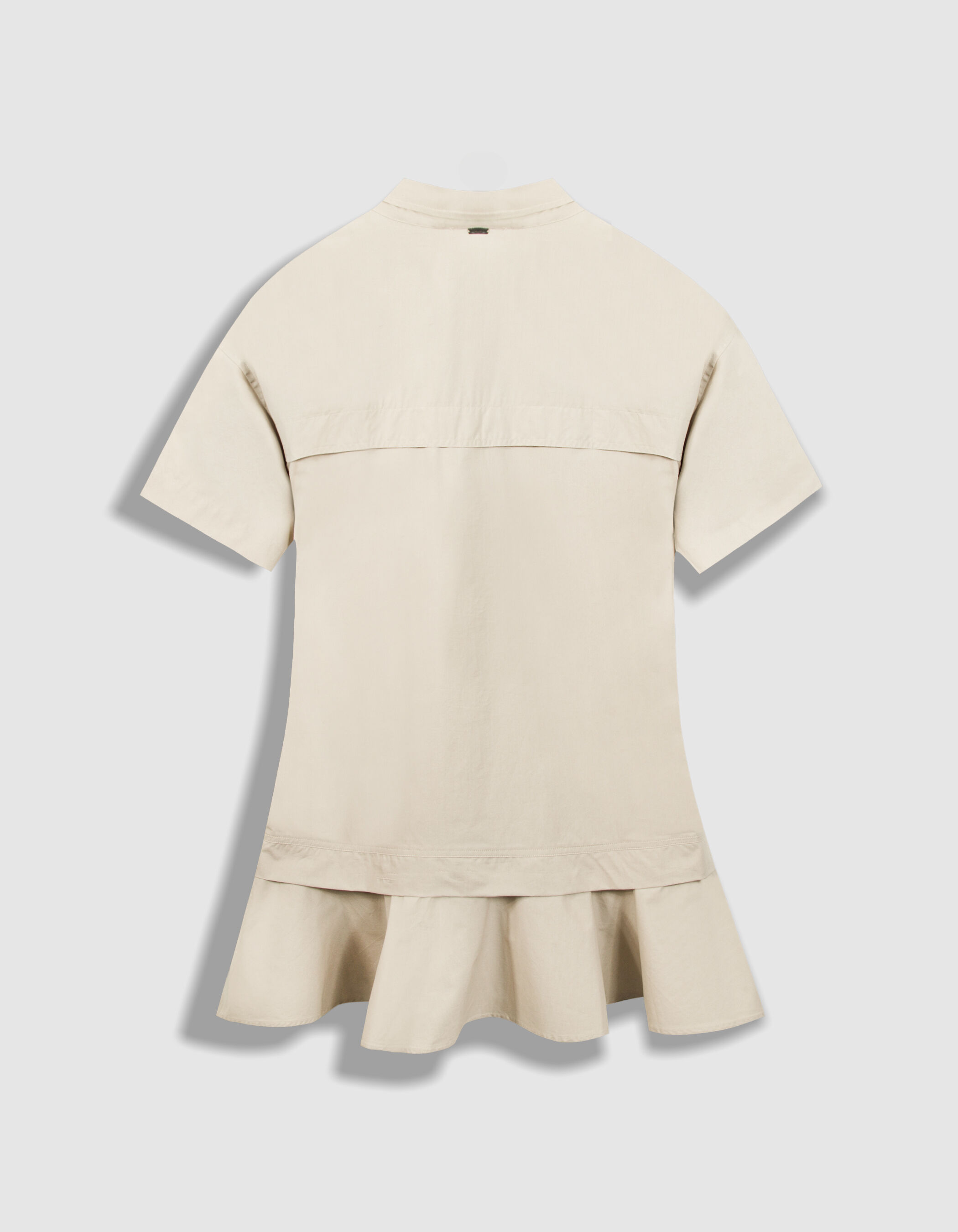 Robe courte beige trompe-l'oeil jupe Femme