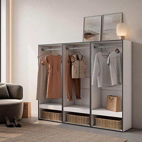 Armoire Vestiaire ouvert 180x35x145cm couleur blanc