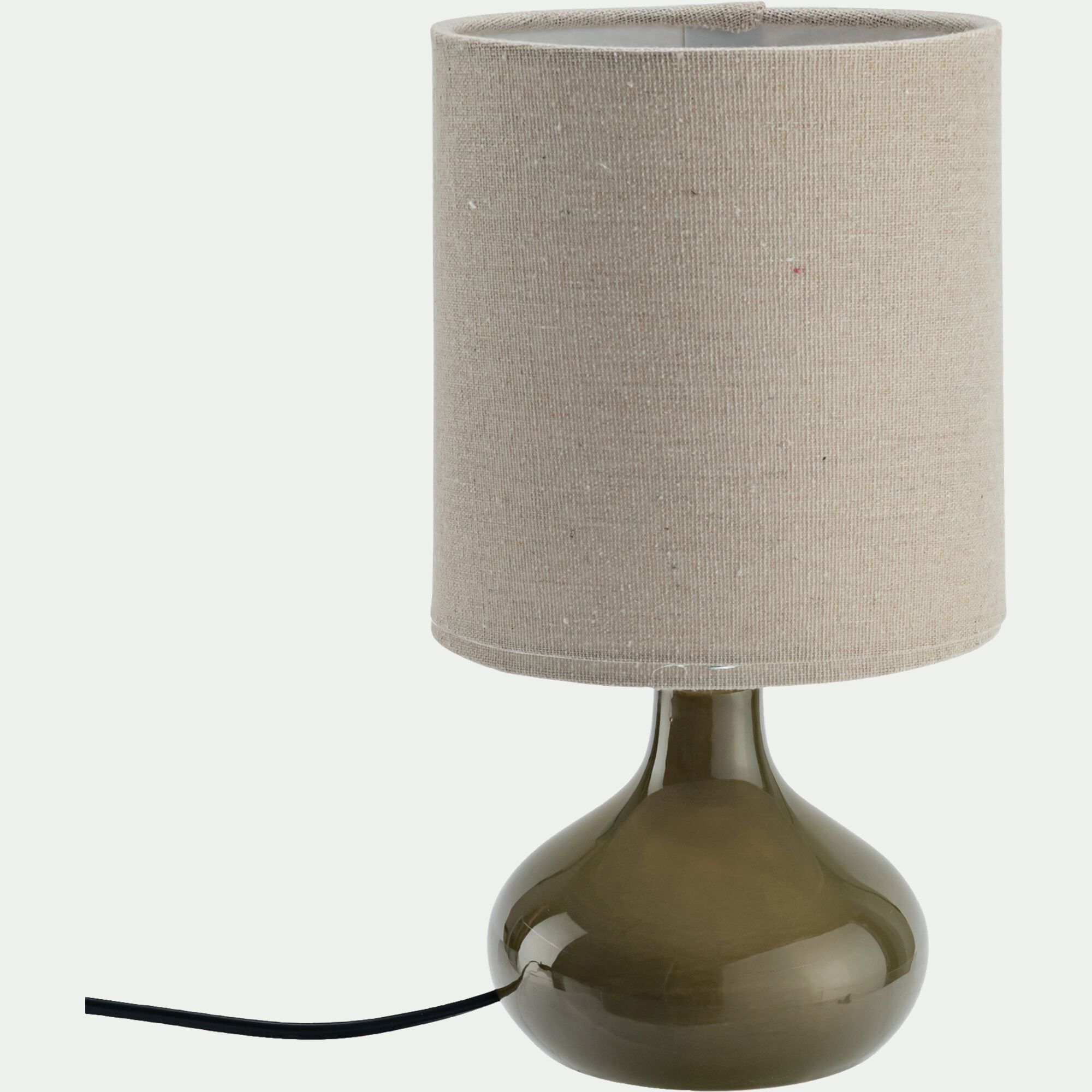 CLEON - Lampe à poser en céramique et lin - vert