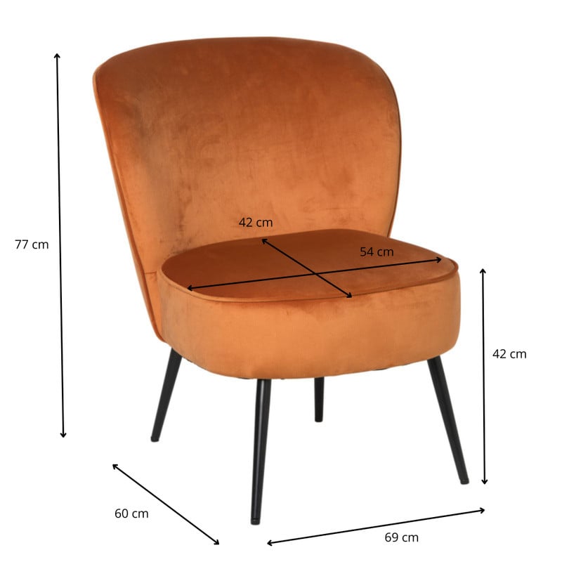 Fauteuil Frida - terra - 77x69x60 cm