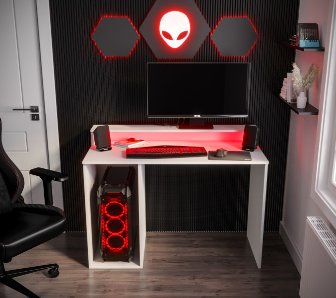 Biurko GAMER 2 - biały szer. 107 cm
