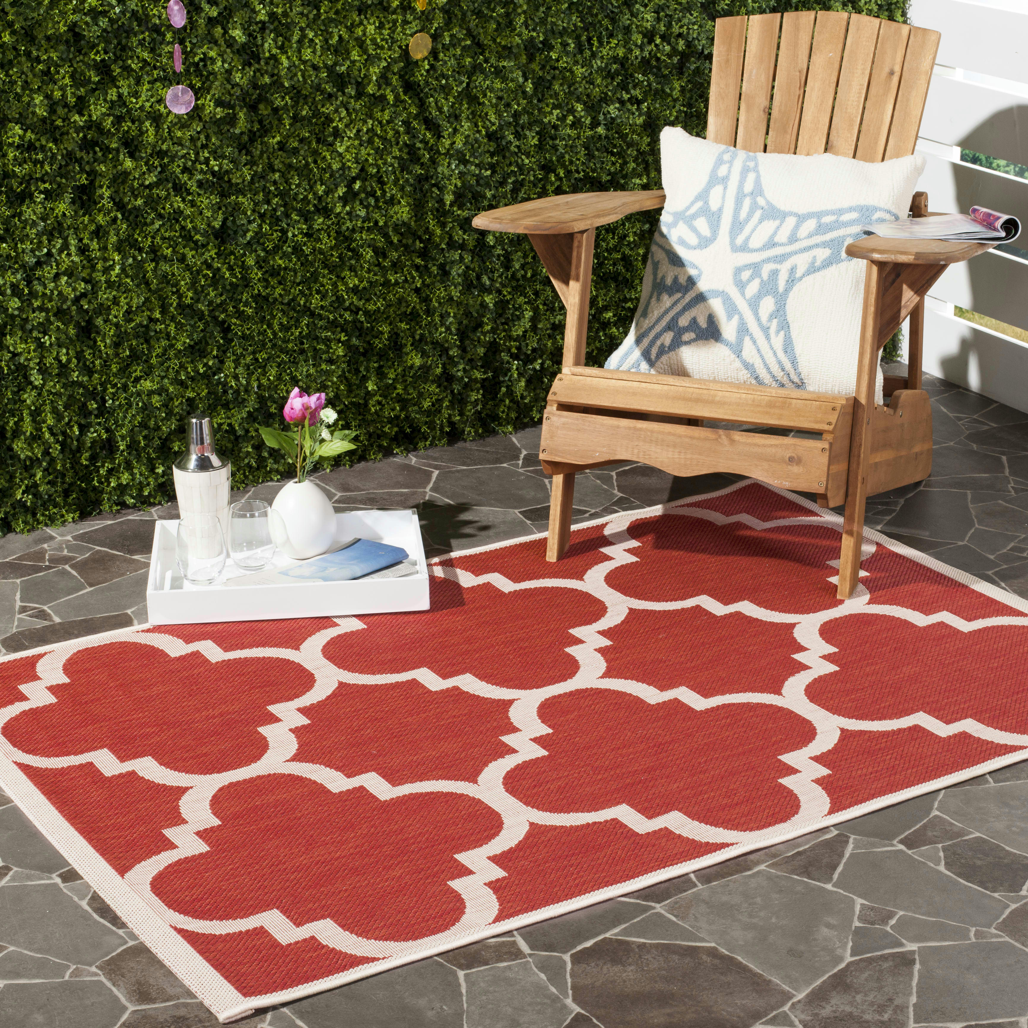 COURTYARD - Tapis interieur & exterieur en rouge, 160 x 231 cm