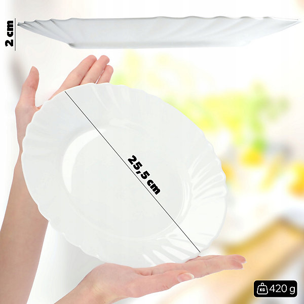 Assiette plate KADAX, verre trempé, 25 cm