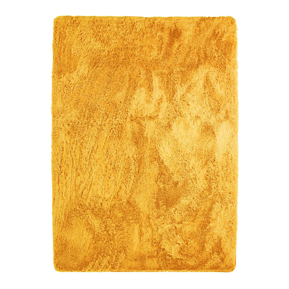 NEO - Tapis lavable à base fine et souple extra doux jaune 120x170