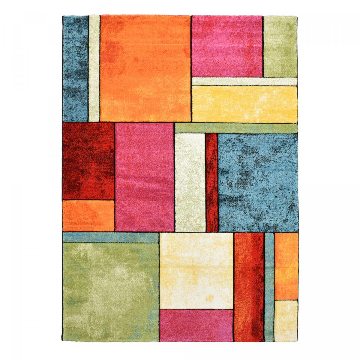 BRILLANCE GEOMETRIQUE - Tapis salon multicolore 160x230