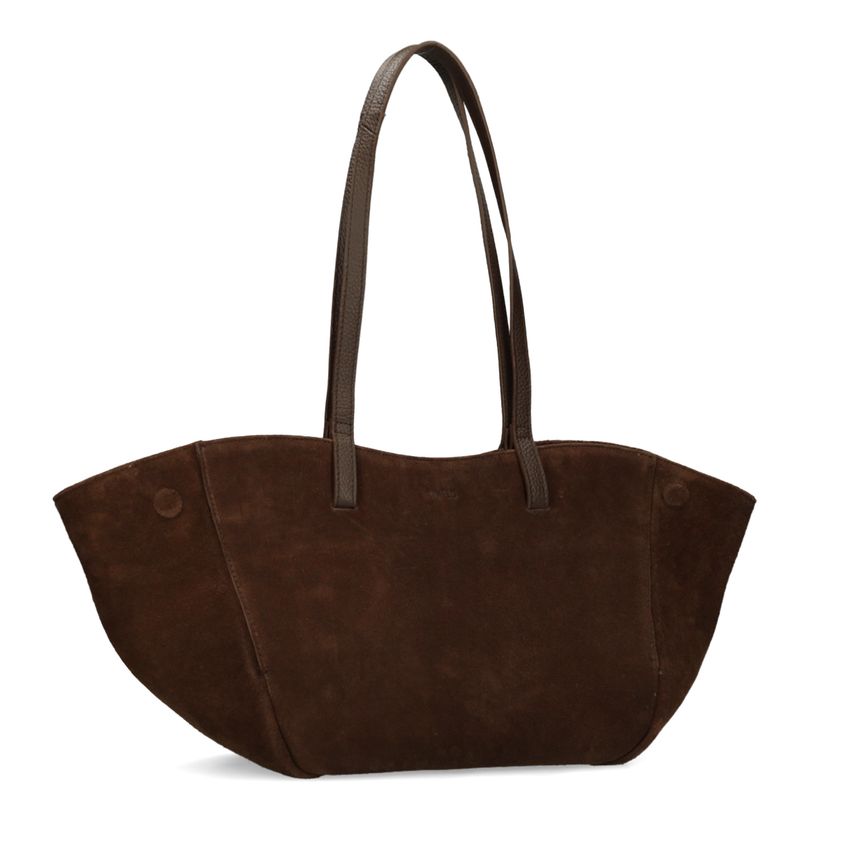 Manfield Bruine suède schoudertas