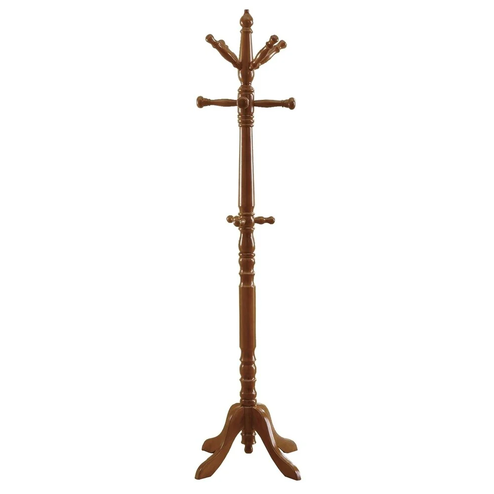 Coat Rack, Hall Tree, Free Standing, 11 Hooks, Entryway, 73 High, Bedroom, Wood, Transitional