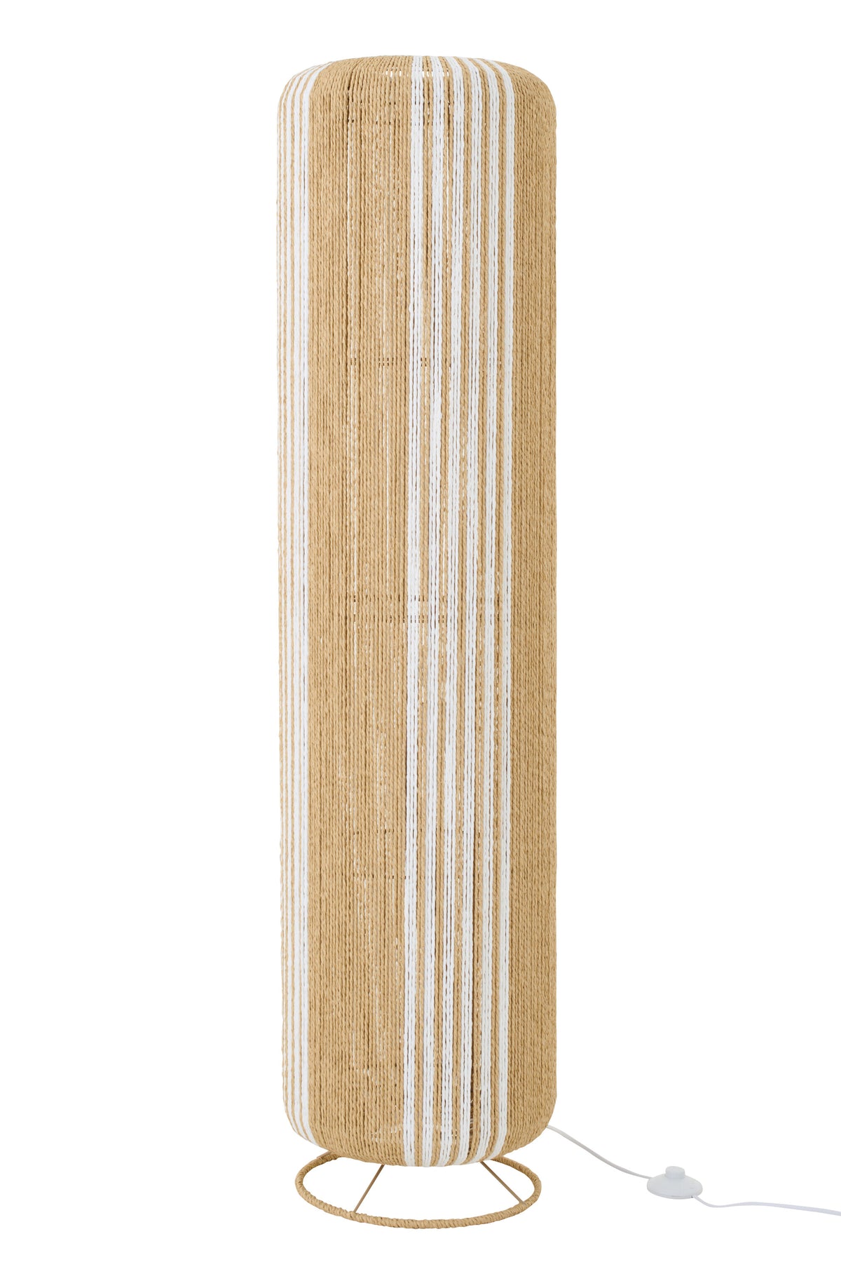 J-Line lamp Touw Cilinder - metaal - wit/naturel - large