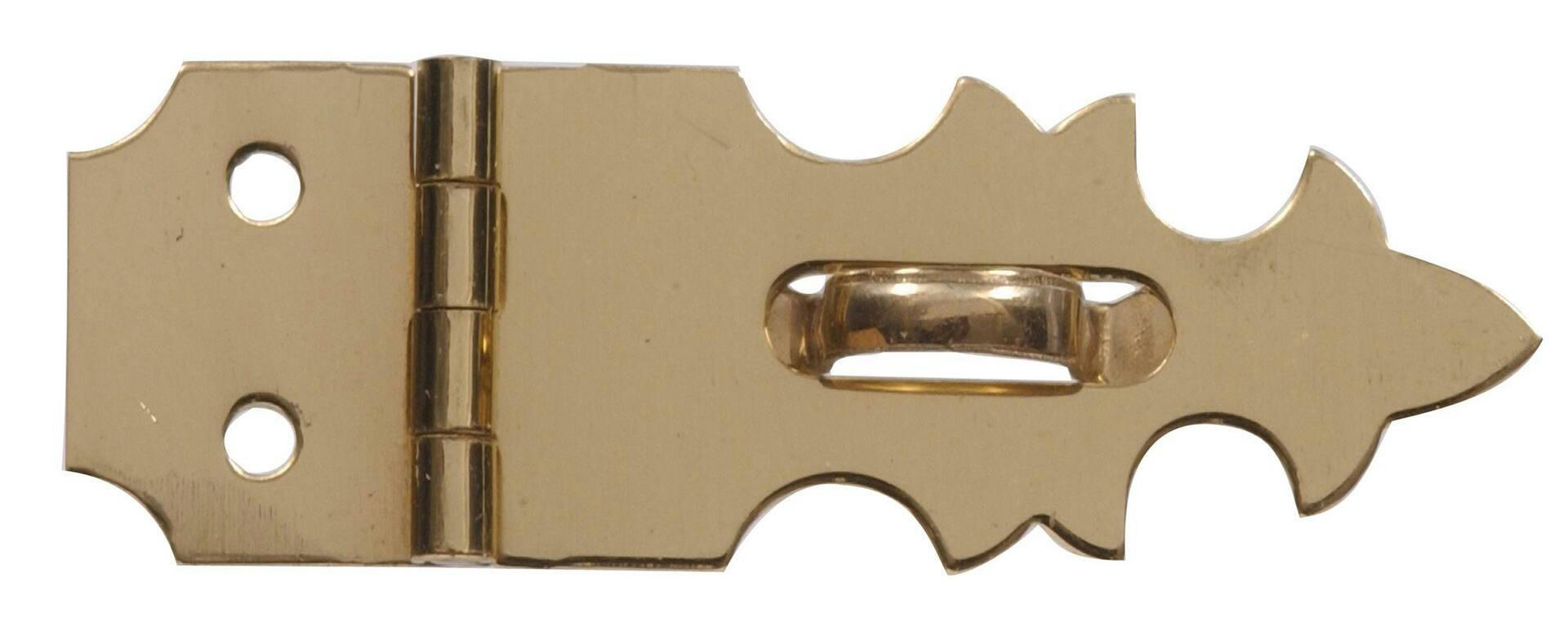 Hillman Decorative Hasp, Surface Mount, Bright Brass, 5/8-in