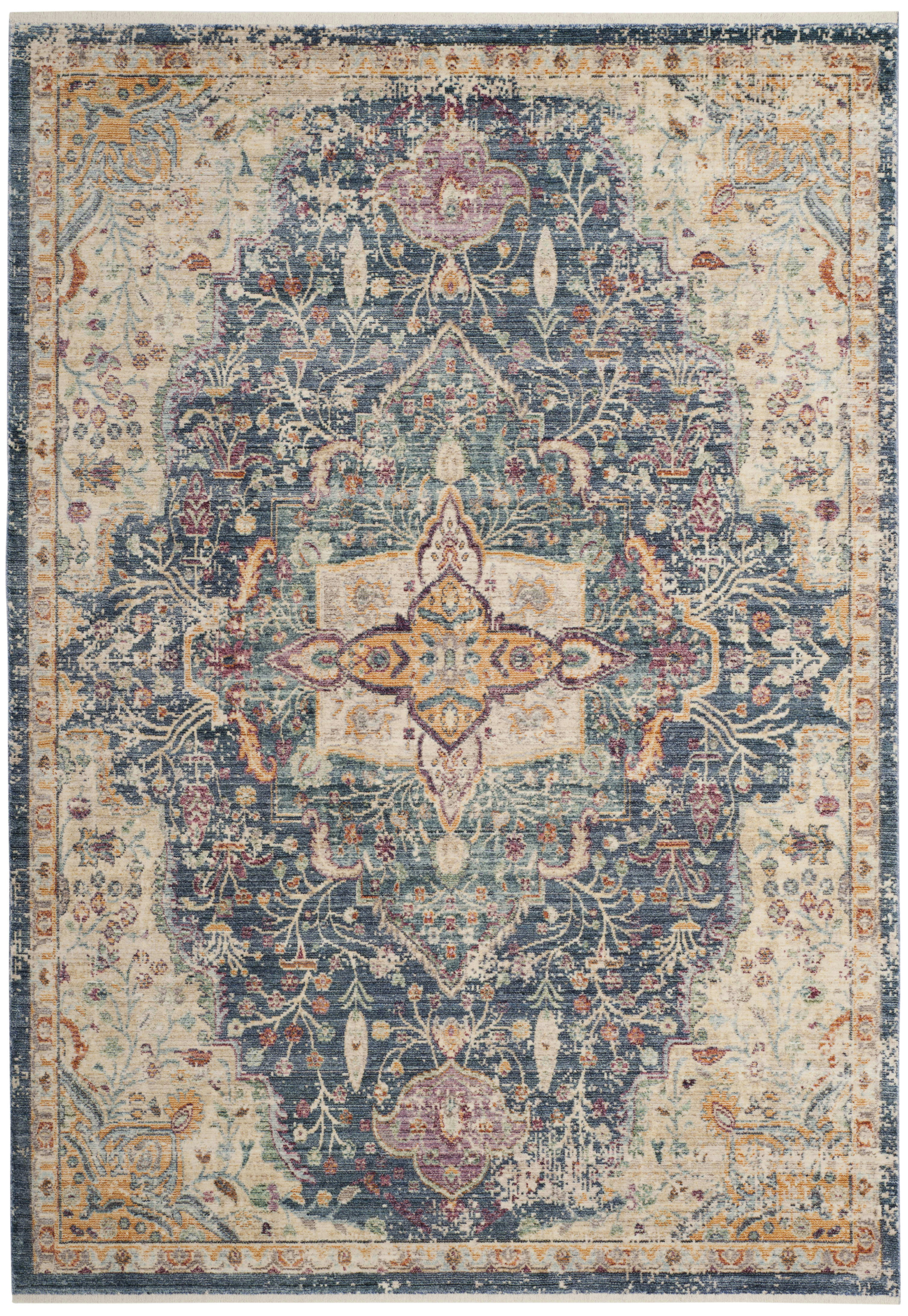 ILLUSION - Tapis de salon interieur en bleu & violet, 152 x 244 cm