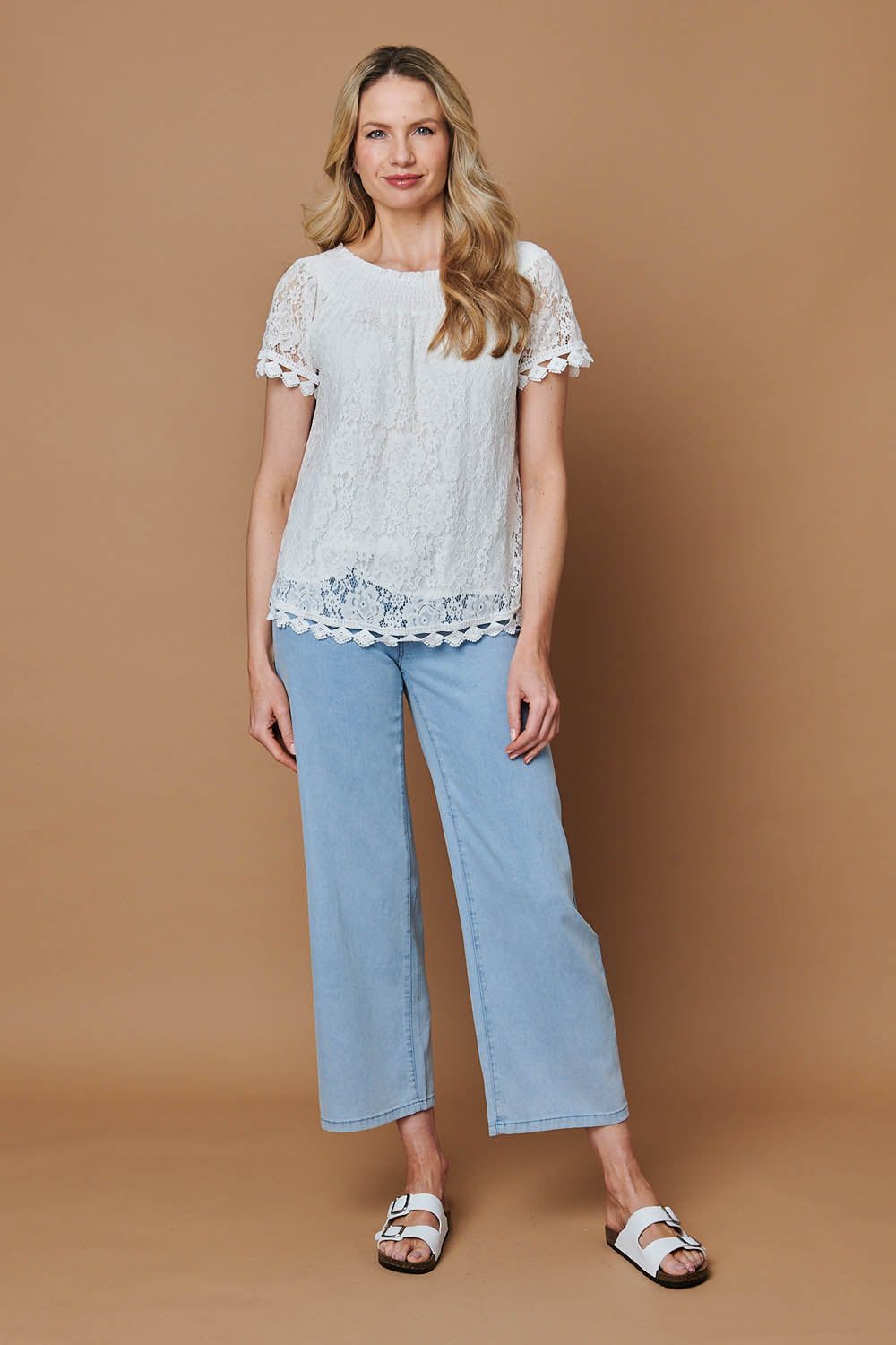 Izabel London Floral Lace Embroidered Bardot Blouse