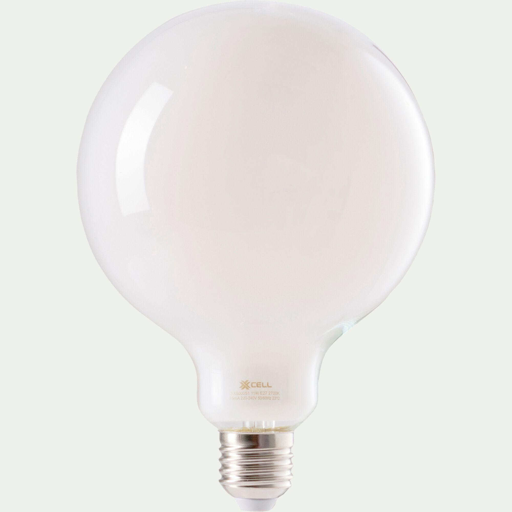 GLOBE - Ampoule globe LED déco à filament lumière chaude E27 - blanc