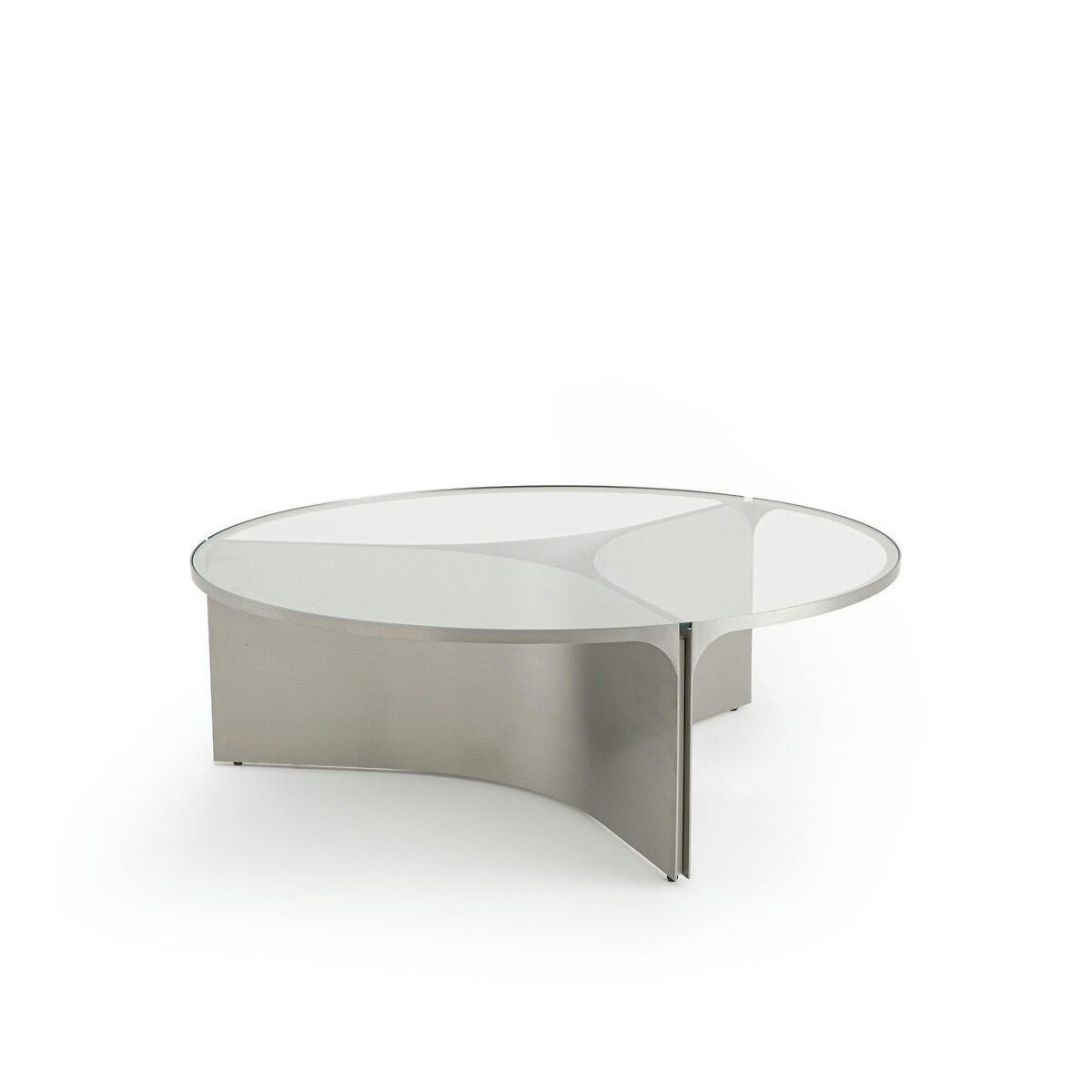 Table basse verre et métal, grand modèle, Gira