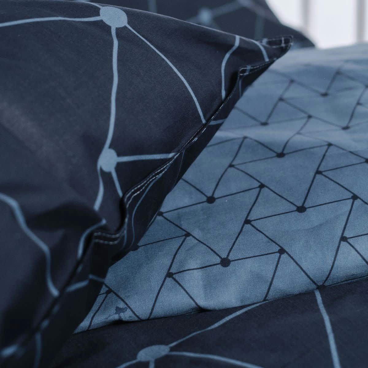 - Parure de lit en Coton Bleu 240x220 cm