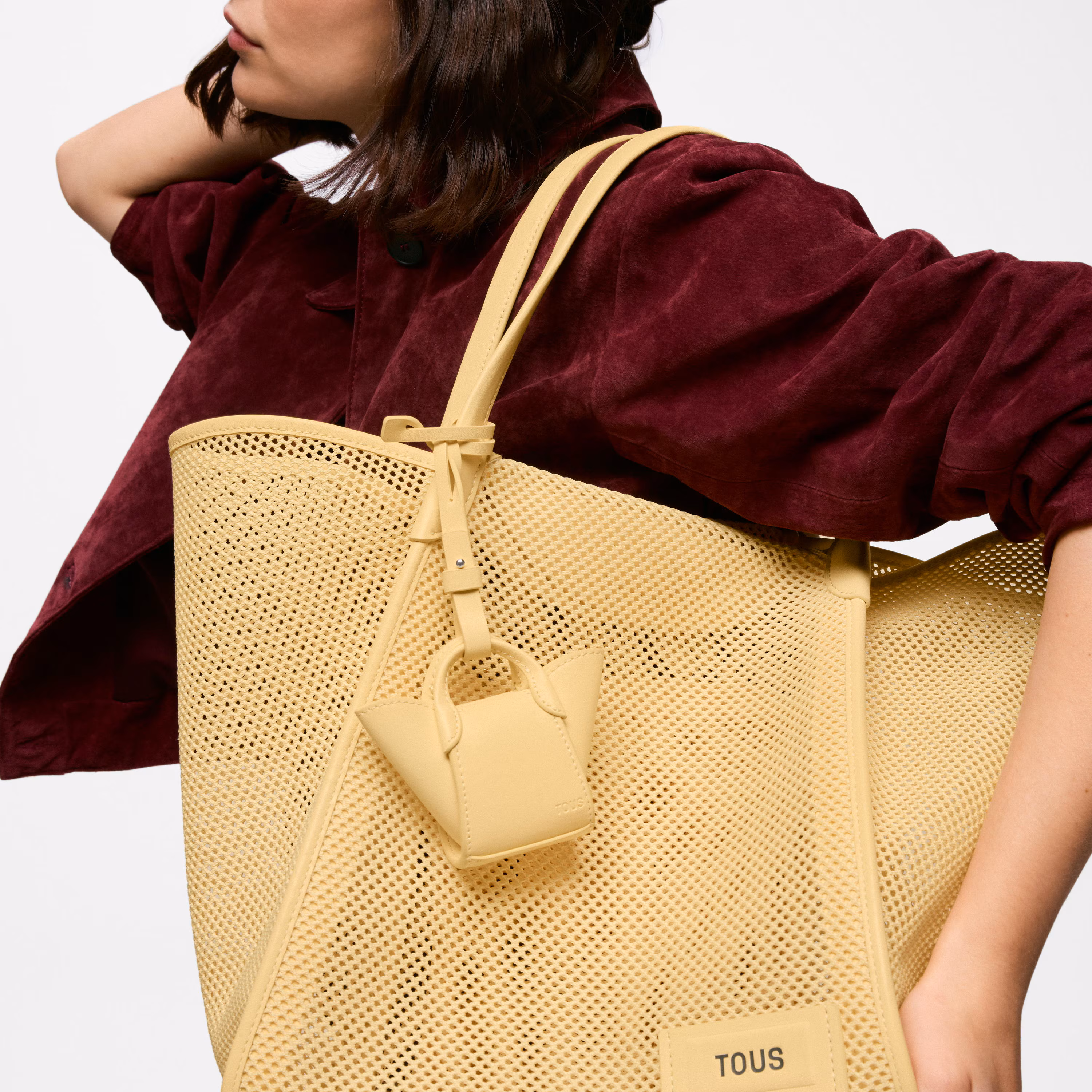 Capazo grande amarillo TOUS Tulip Mesh