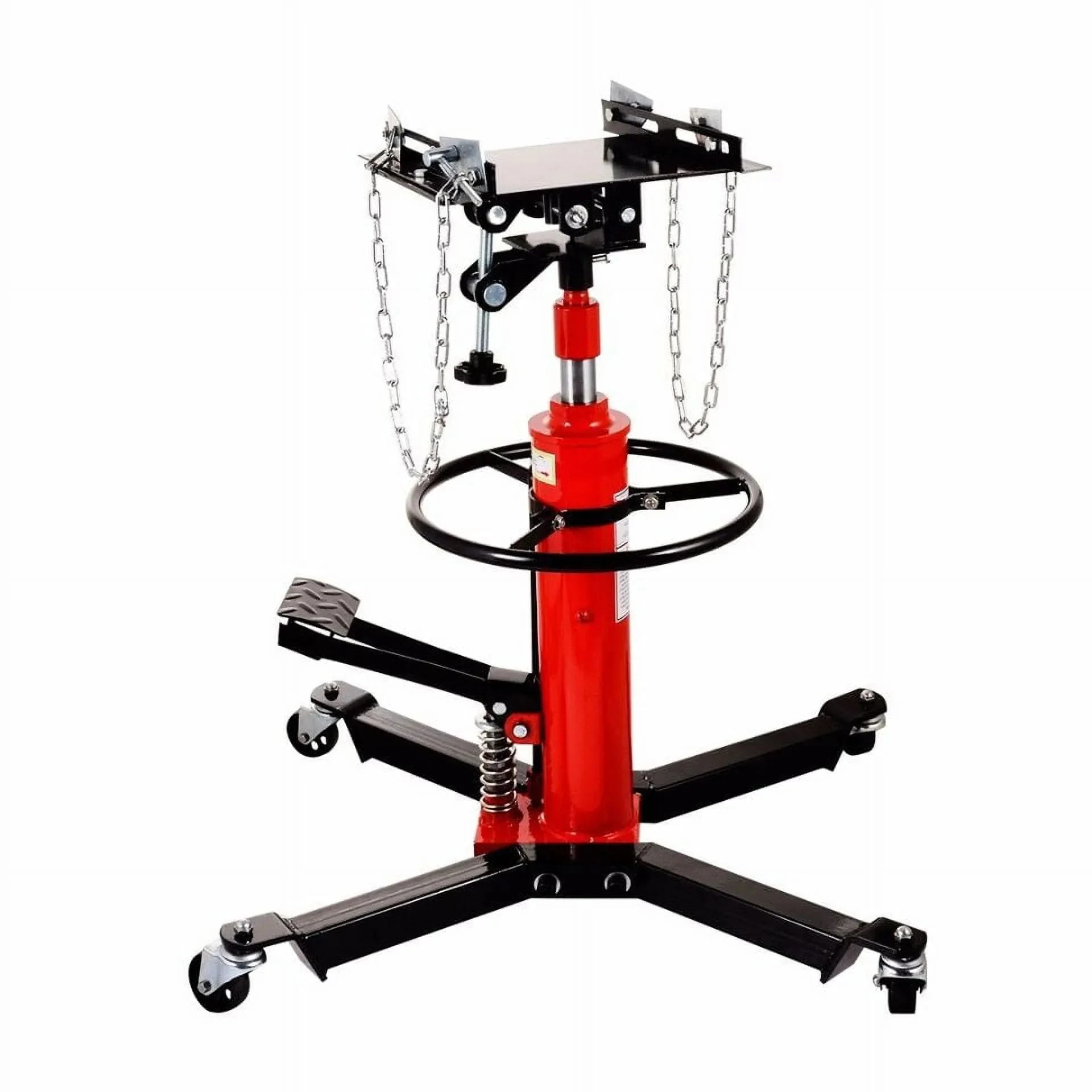 Hydraulic Car Transmission Jack Vertical Lift,1660 Pounds,360��Rotating Wheel Lift,Red