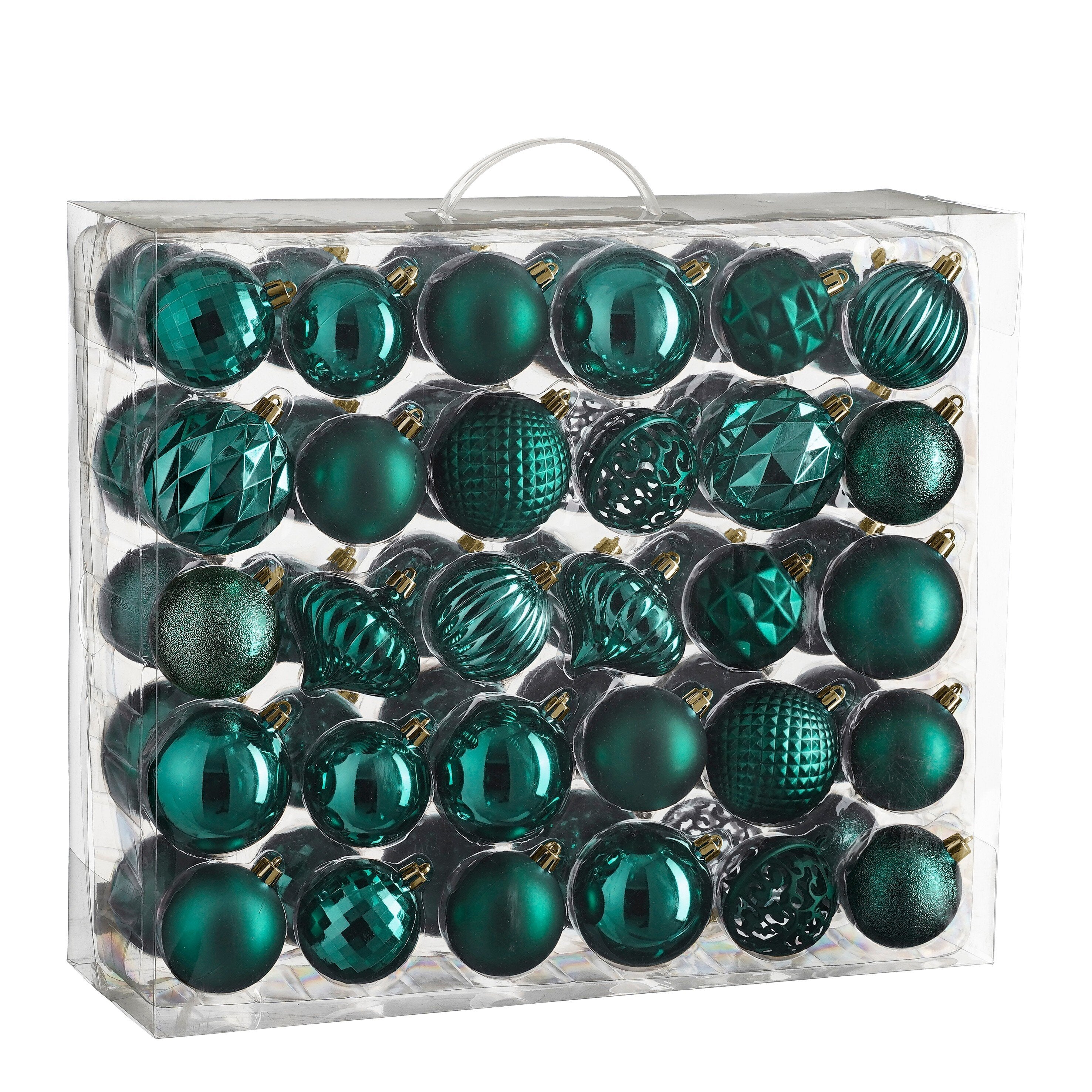 Mica Decorations Kerstballen Set - 60 Stuks - Ø7 cm - Onbreekbaar - Petrol