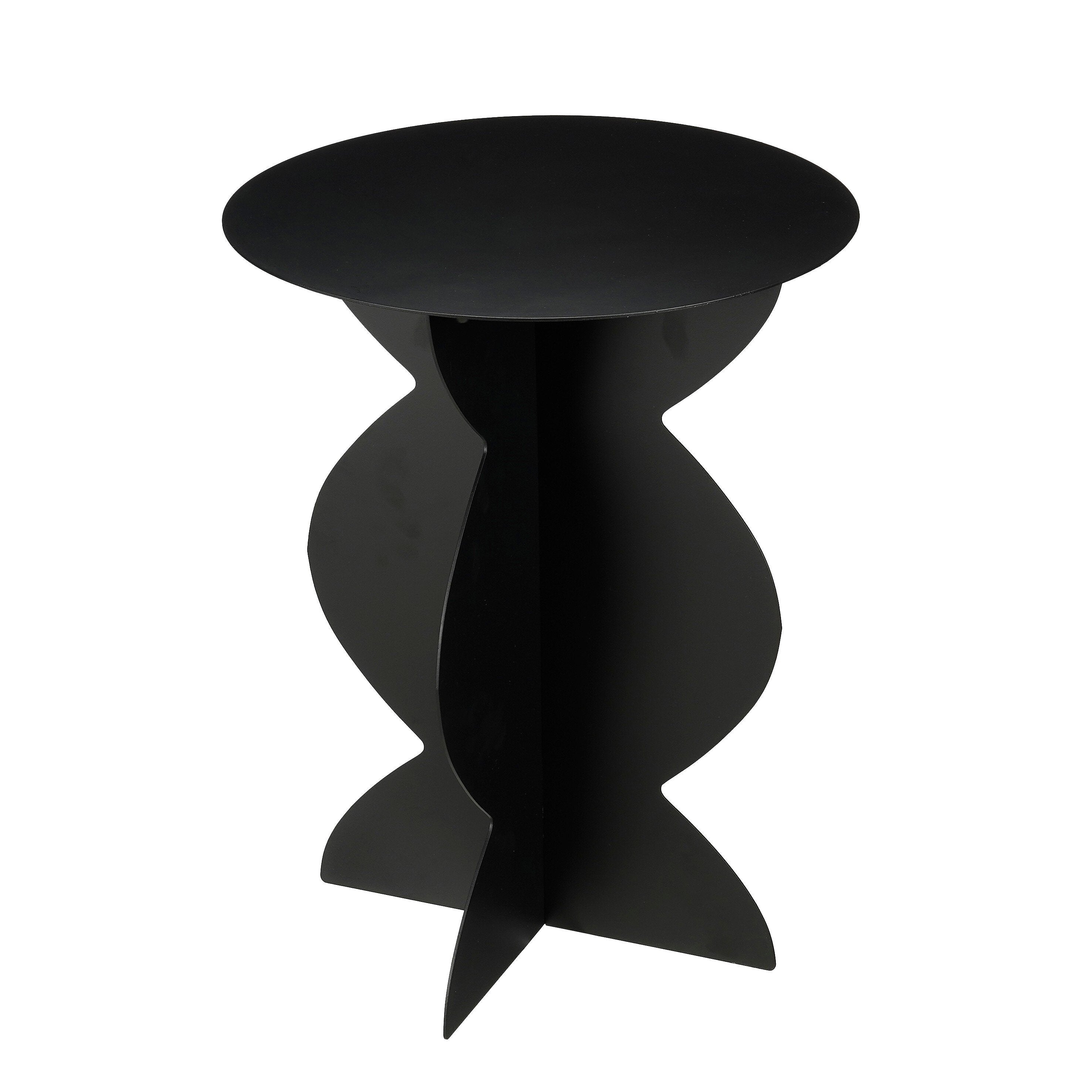 Mica Decorations Rafi Bijzettafel - H50 x Ø40 cm - IJzer - Zwart