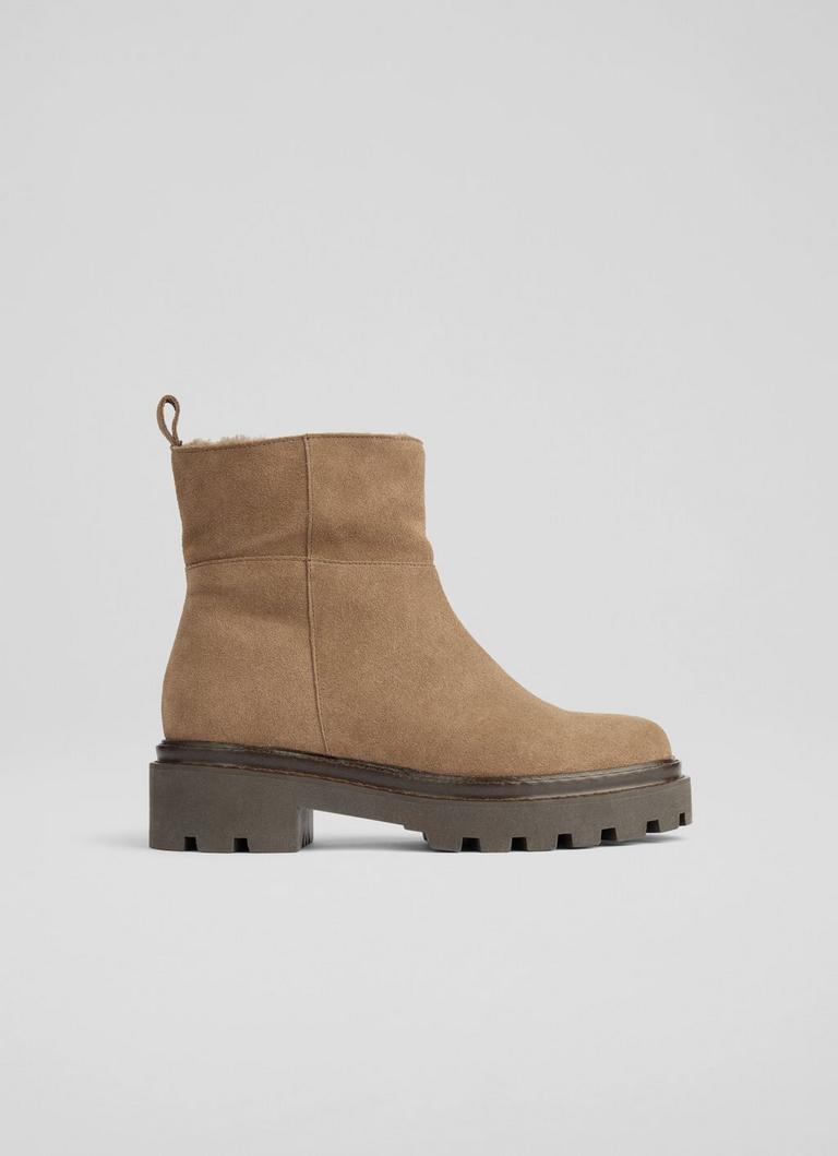 Josie Grey Suede Ankle Boots