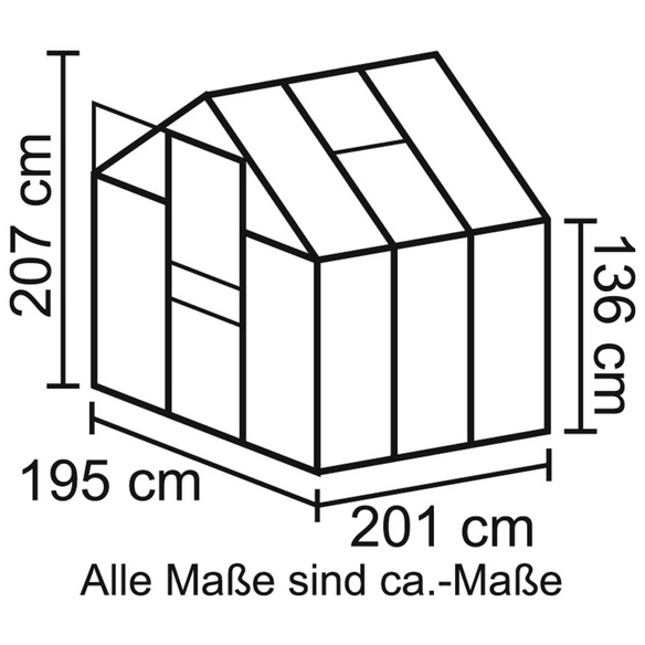 Gewächshaus »Apollo«, 3,8 m², Kunststoff/Aluminium, winterfest