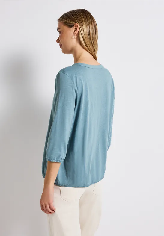 Split Neck Jersey Shirt