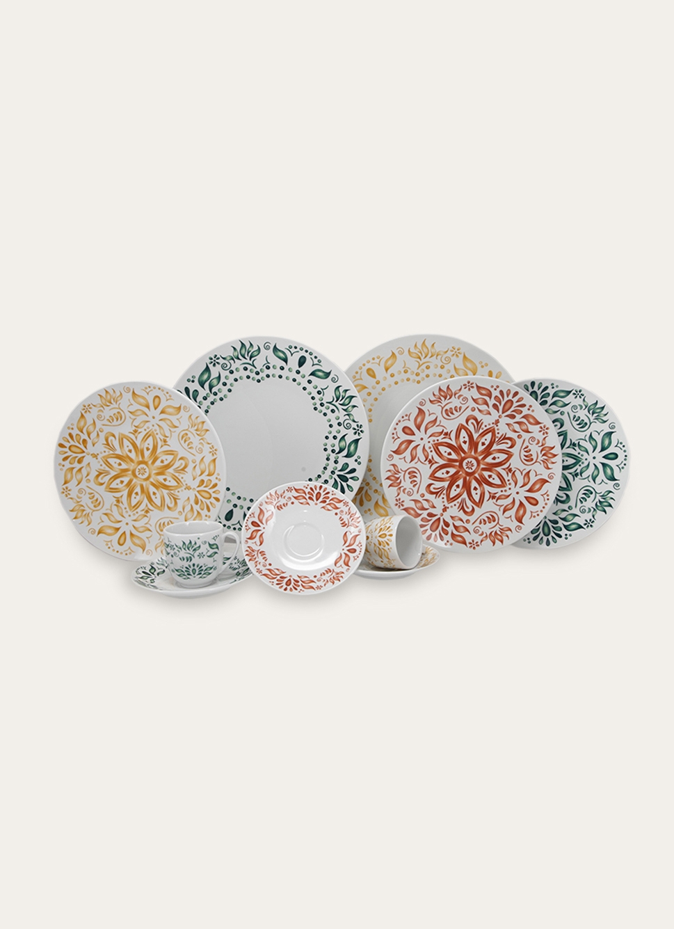 ASSIETTE PLATE COLORÉE EN PORCELAINE VERT