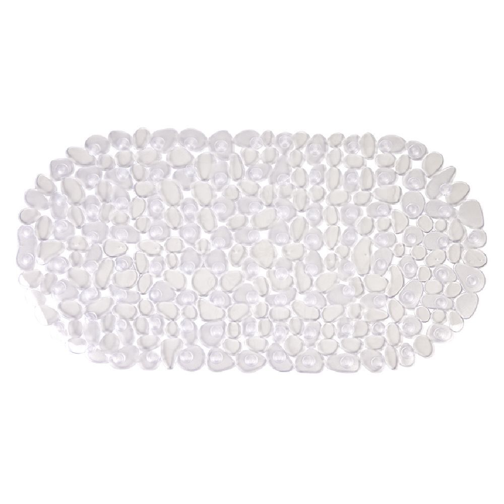 Fond de baignoire antidérapant design galet pvc blanc