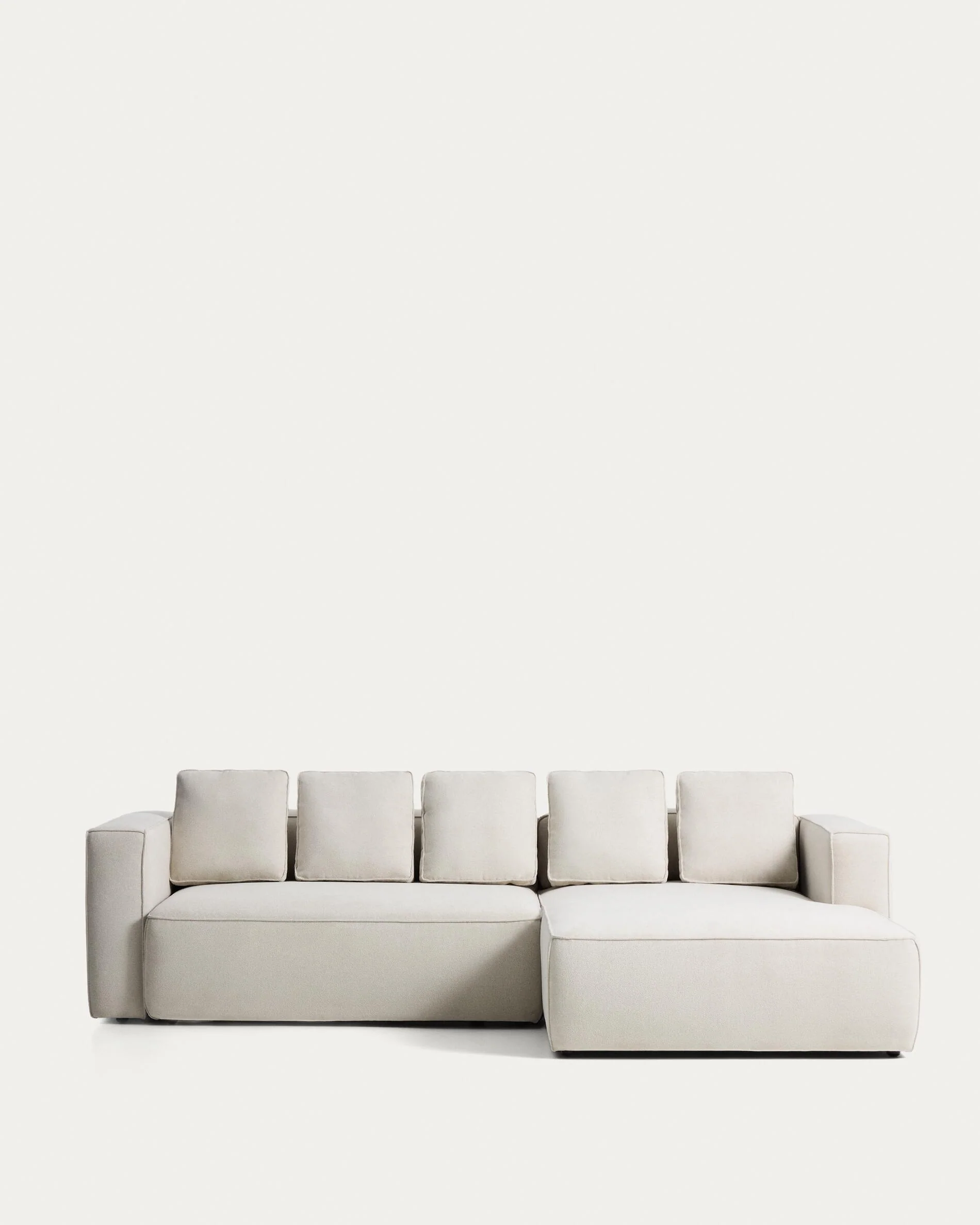 Marela beige chenille 3-seater sofa bed with right chaise longue 276cm FSC Mix Credit