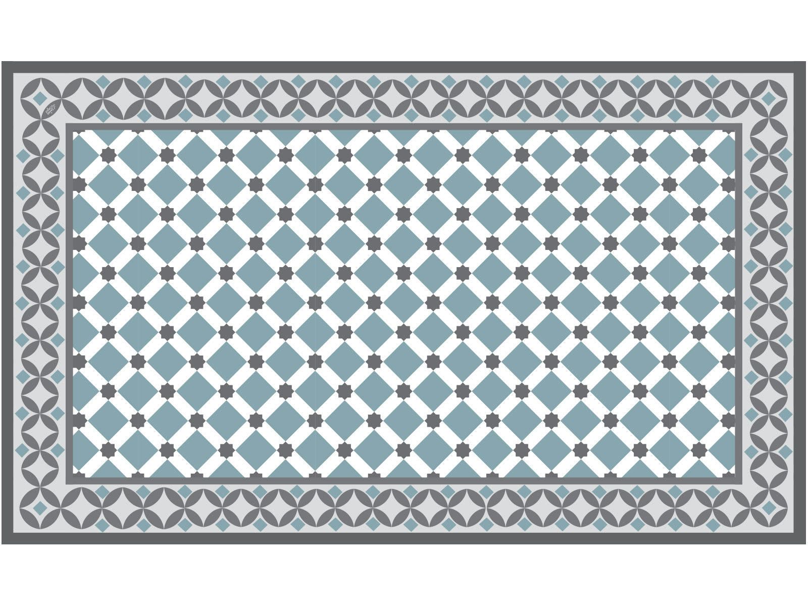 - Tapis vinyle Cordoba bleu 100x160cm