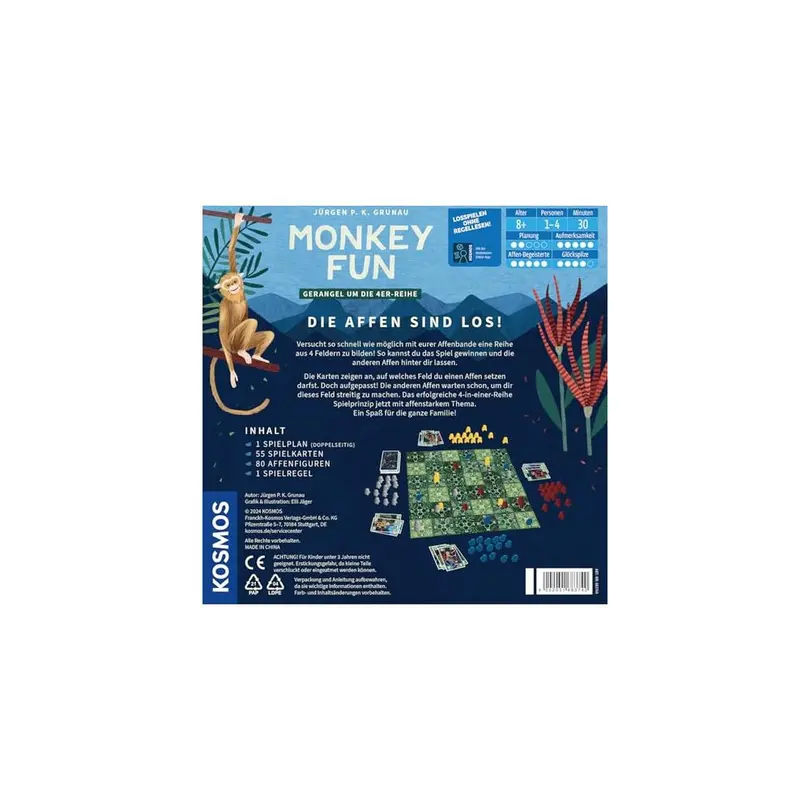 Familienspiel Set bestehend aus verschiedenen Artikeln Monkey Fun