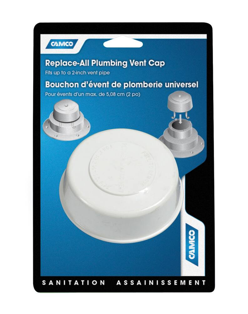 CAMCO 40034 Replace-All RV Plumbing Vent Cap, Polar White