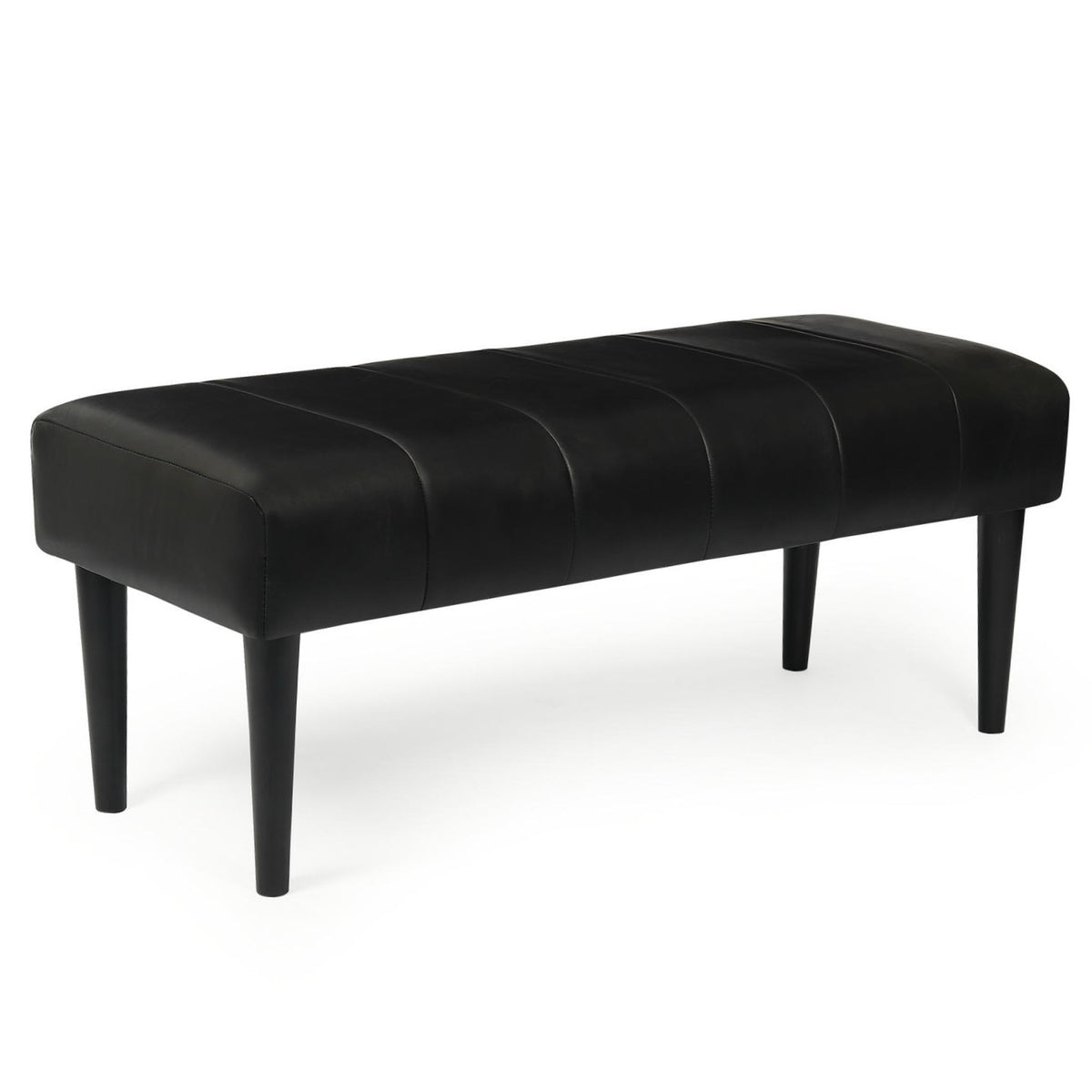 Furnhouse bankje Athea - Zwart - Leer - 50x92x48