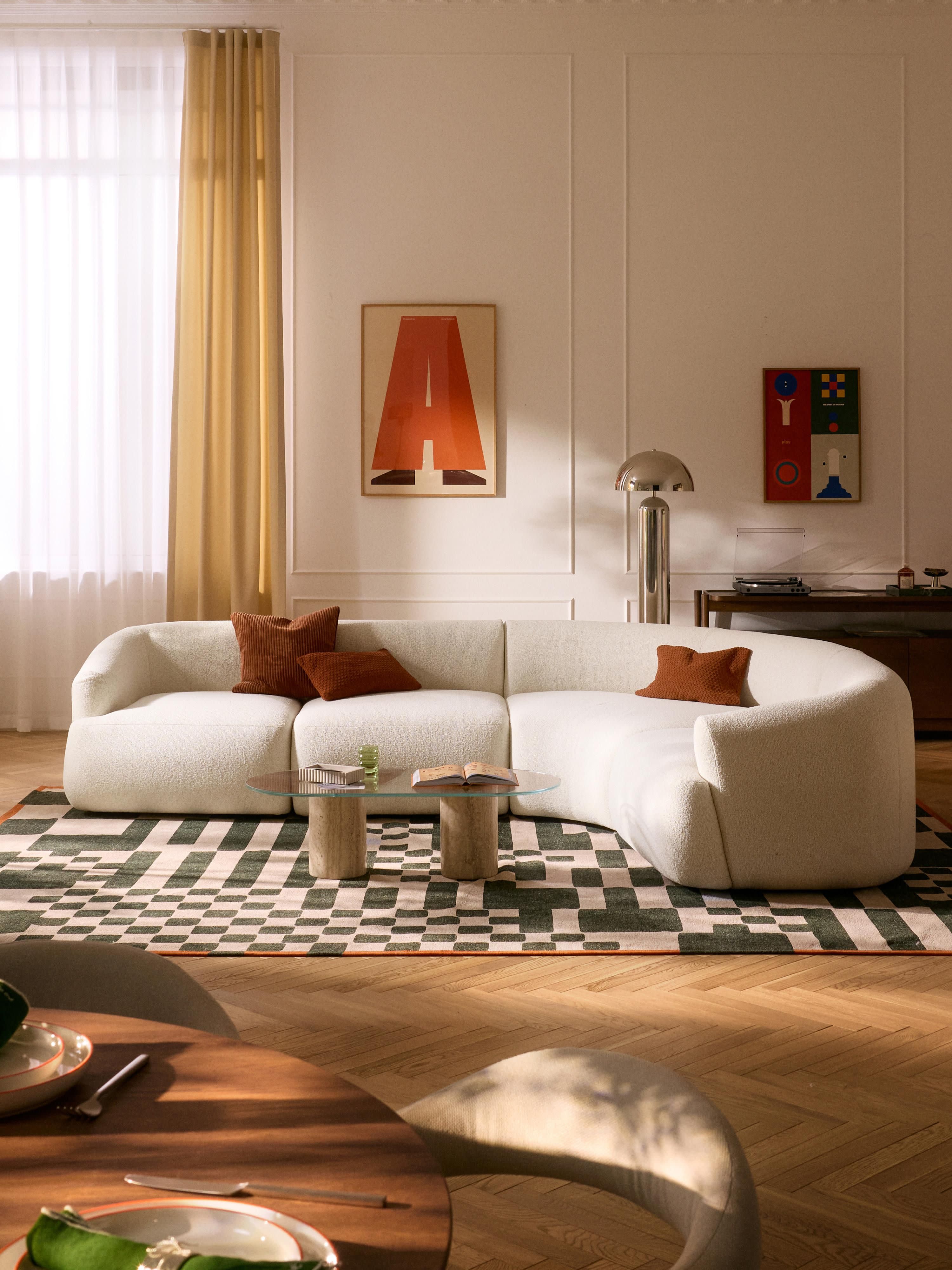 Modulares Bouclé-Ecksofa Sofia (4-Sitzer)