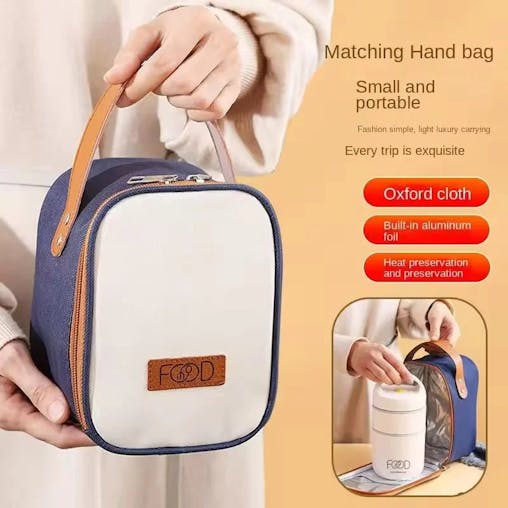 NNEOBA Stainless Steel Thermal Lunch Box with Insulated Bag