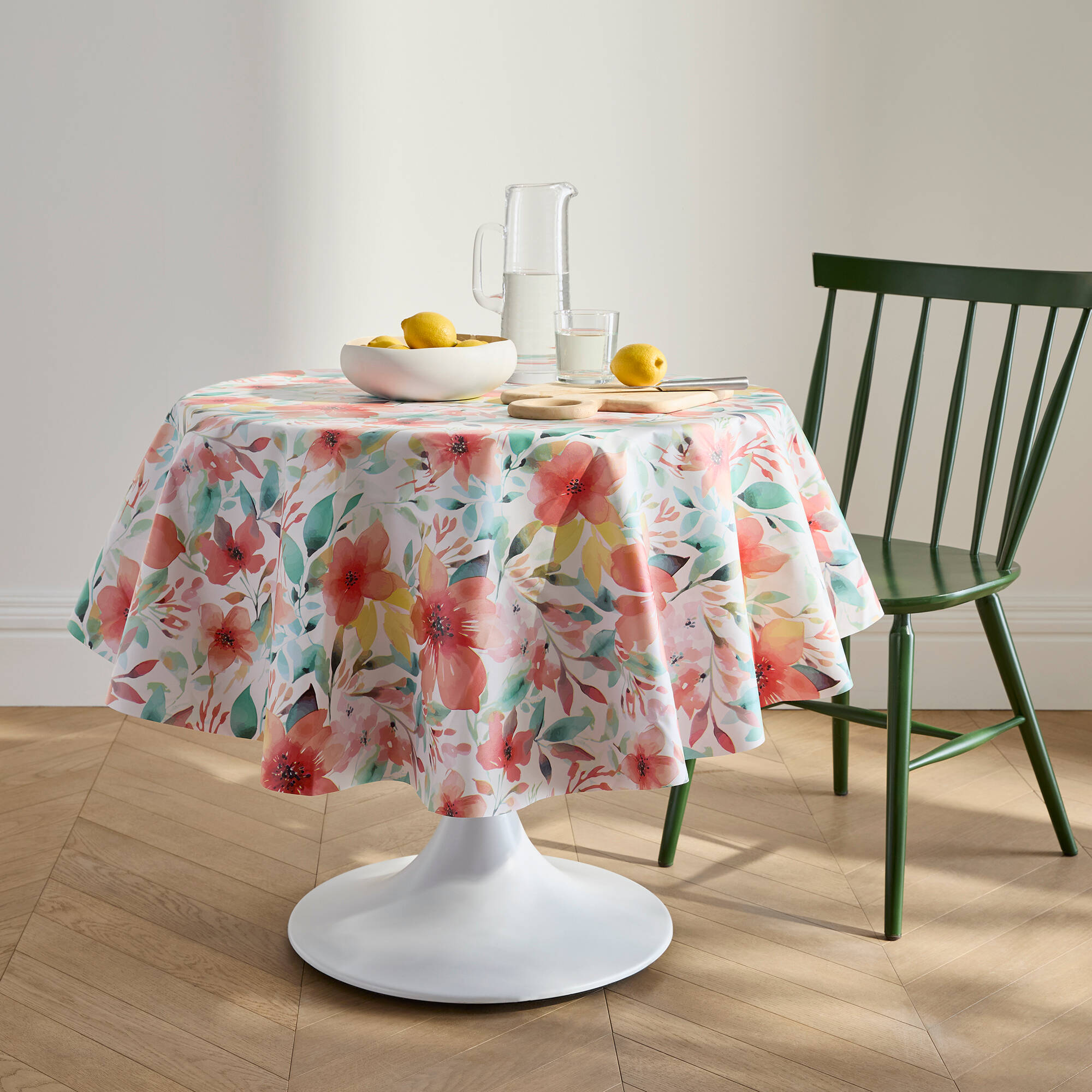 Nappe toile cirée imprimé fleurs hibiscus