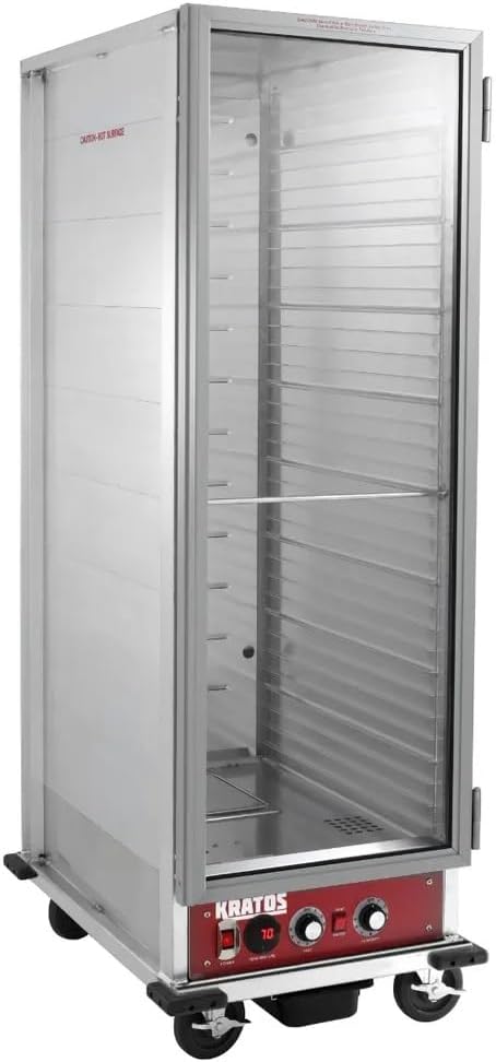 Kratos Full Size Commercial Non-Insulated Holding and Proofing Cabinet, Holds 36 Full Size Sheet Pans, Mobile, Clear Door, 120V, 1440W (28W-152)