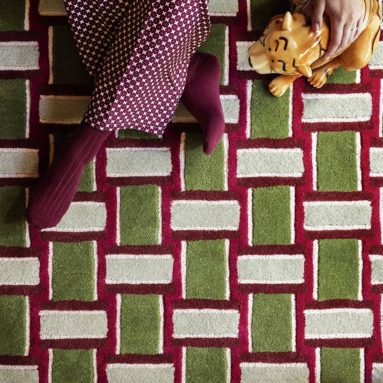 Habitat Archive Mid Century Burgundy Wool Rug - 120x170cm