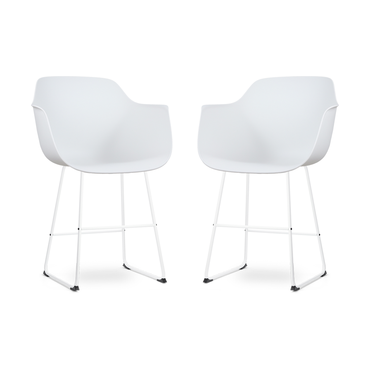 Nolon Nino-Puk barkruk wit - wit onderstel - 65 cm - set van 2