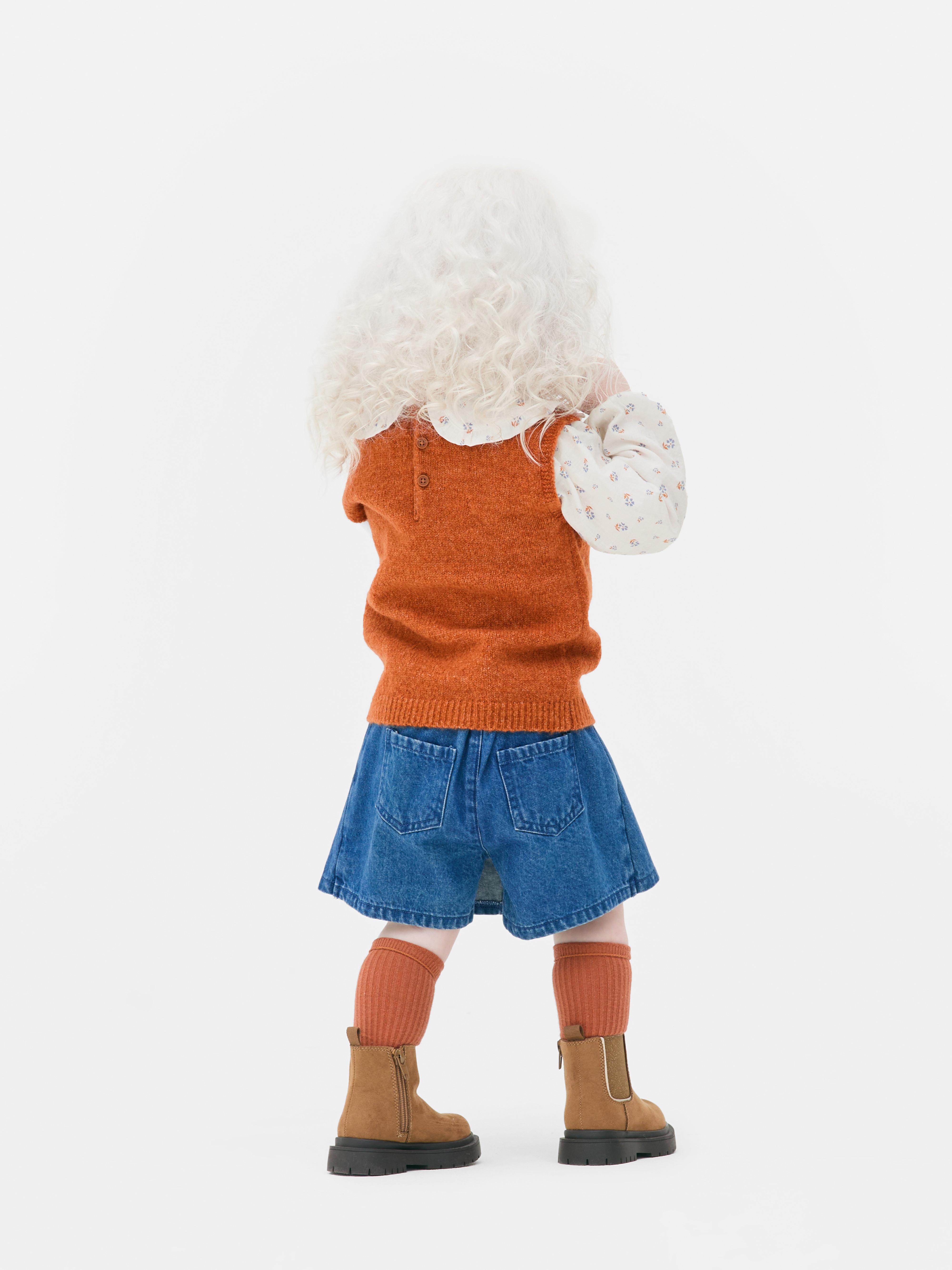 0-36mths | 2-in-1 Sweater, Blouse and Denim Skirt Set