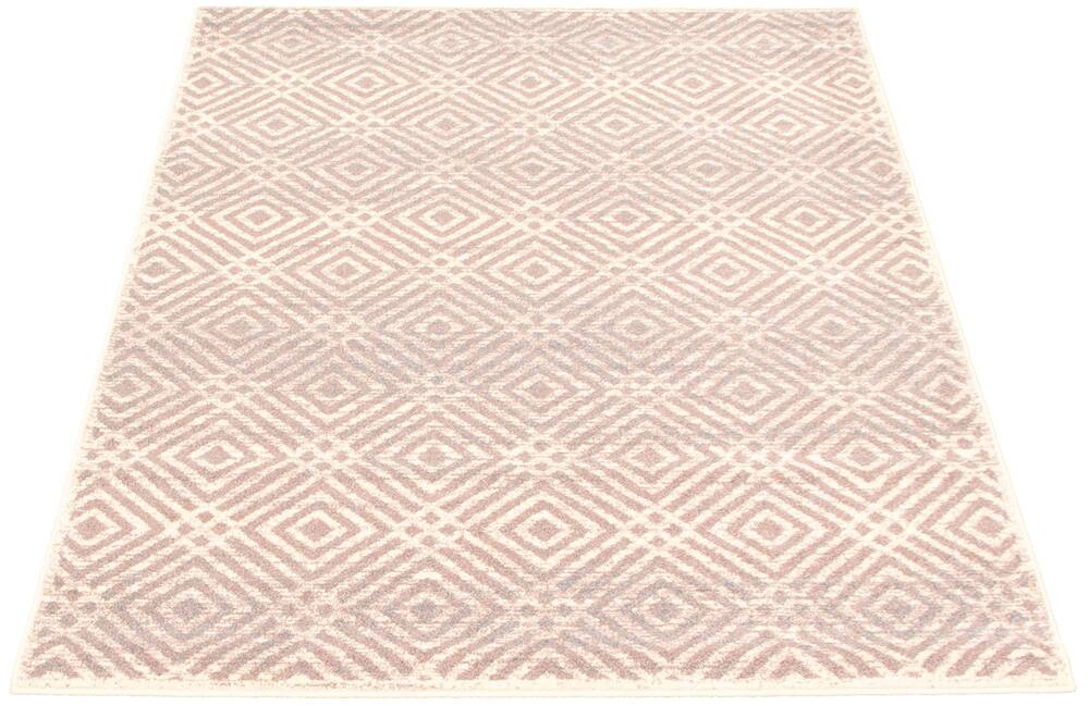 ECARPET Ember Rectangle Indoor Geometric Area Rug, Silver/Pink, Assorted Sizes