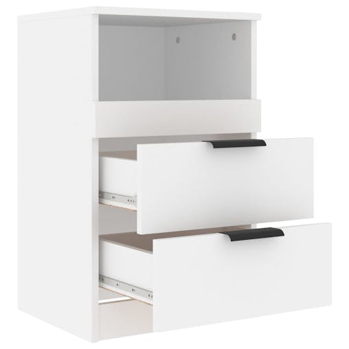 NNEVL Bedside Cabinets 2 pcs White Engineered Wood