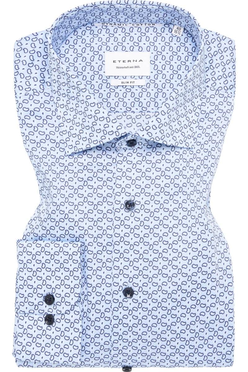 ETERNA Slim Fit Hemd blau, Bedruckt