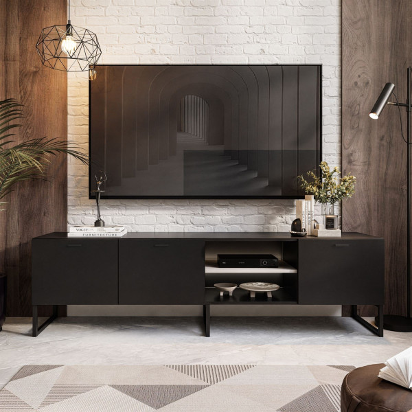 Szafka RTV MOONLIGHT 185 cm czarny