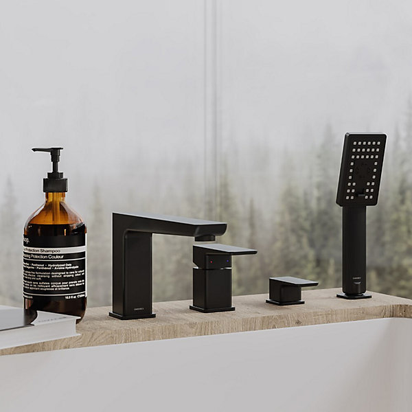 Mélangeur de bain 4-trous en PARMA Couleur: noir mat