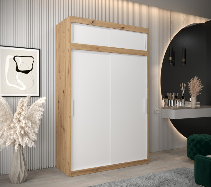 Szafa przesuwna Tokyo 150 artisan   biały z nadstawką