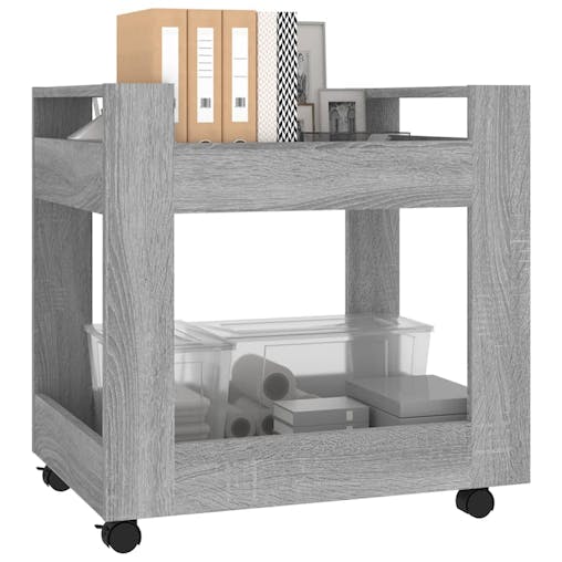 NNEVL Desk Trolley Grey Sonoma 60x45x60 cm Engineered Wood