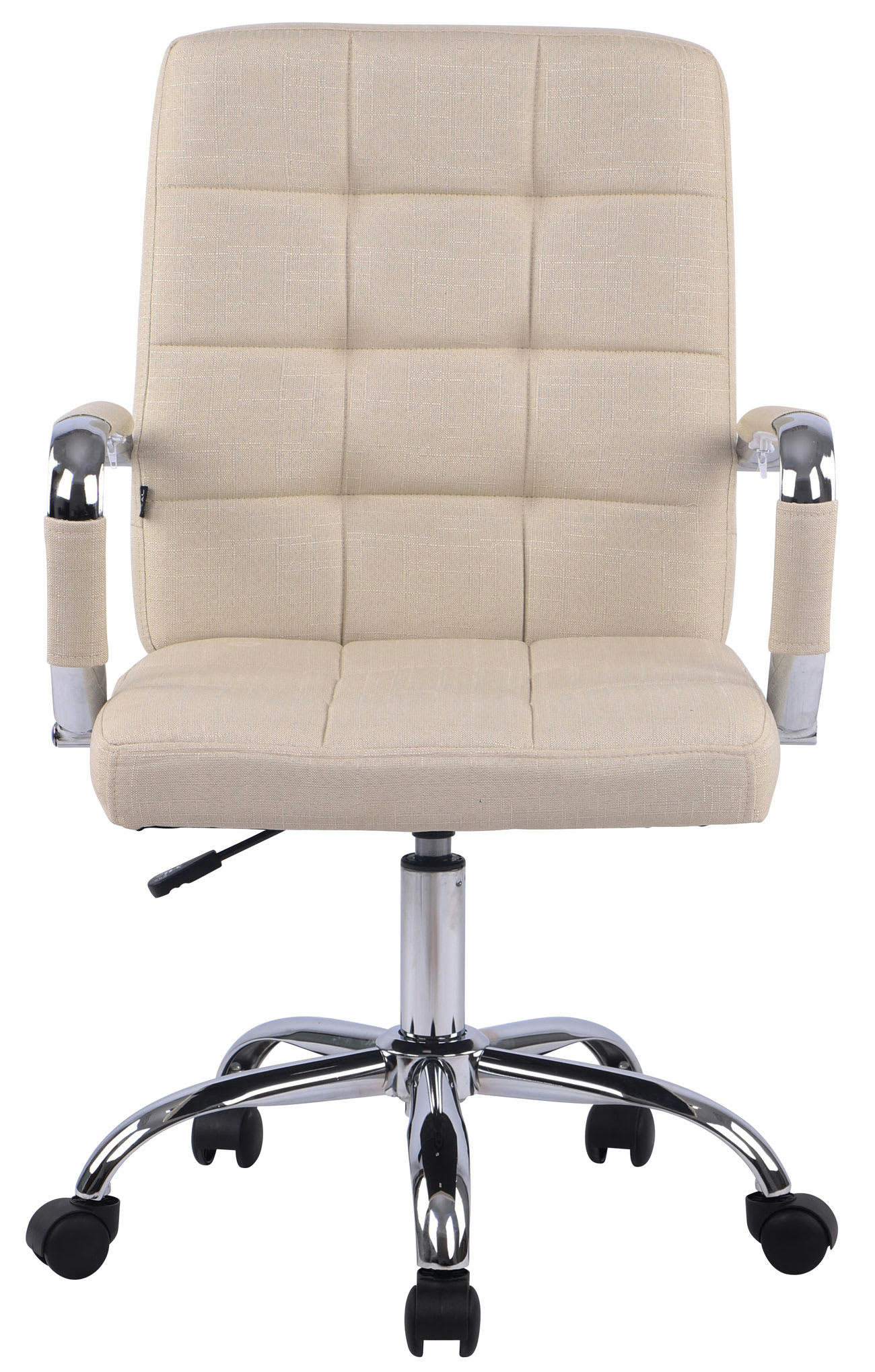 DELI PRO - Chaise de bureau réglable pivotante en tissu Crème