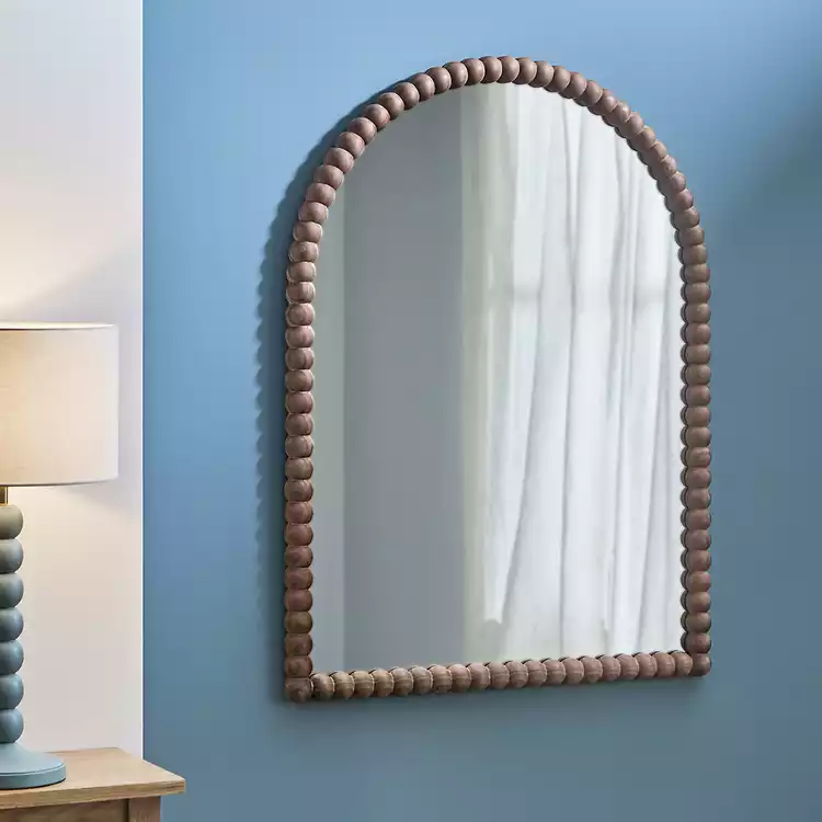 Habitat Brown Bobble Wooden Acrh Wall Mirror - 101x76cm